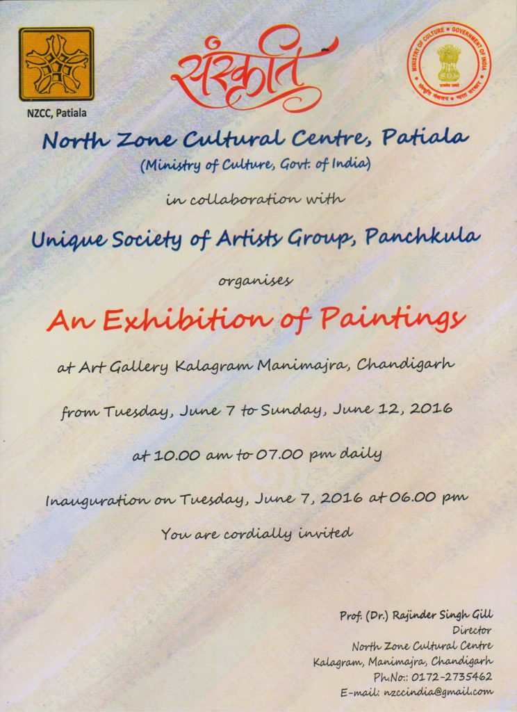 NZCC - Invite - Painting Exhibition at Kalagram (front)