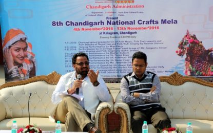 Press Conference – ‘8th Chandigarh National Crafts Mela’ at Kalagram, Chandigarh on November 1, 2016.