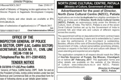 Filling up of one post of Director, North Zone Cultural Centre (NZCC), Patiala on deputation or short term contract basis