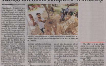 Press Clipping- (23-06-2015) Sculpture Camp (Wood) at Kalagram, Manimajra, Chandigarh from June 20 to July 4, 2017