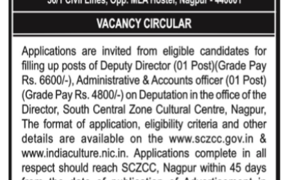 Vacancy for the post of Deputy director
