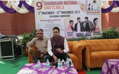 9th Chandigarh National Crafts Mela- Press Conference held at Kalagram, Chandigarh on 31/10/2017.
