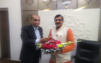 Prof. Saubhagya Vardhan, Director, NZCC Meeting with Sh. Santanu Mitra, President, Tricity Cultural Association, Chandigarh today on 22/02/2018 at Kalagram, Chandigarh