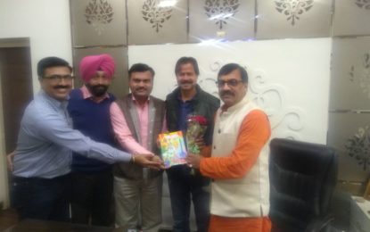 Prof. Saubhagya Vardhan, Director, NZCC meeting with Sh. Surinder Sehgal and team of Kalamanch, Ambala today on 22/02/2018 at Kalagram, Chandigarh.