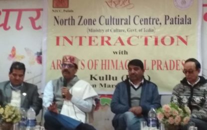 Prof Saubhagya Vardhan, Director, NZCC interacted with artists of Himachal Pradesh on March 02, 2018 at Kullu.