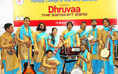 Prof Saubhagya Vardhan, Director NZCC during the presentation of Dhruvaa – the Sanskrit Band on 15th March, 2018 at APJ College Jallandhar.