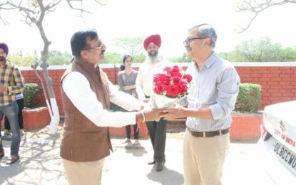 Visit of Sh. Raghvendra Singh, Secretary Culture, Govt. of India at North Zone Cultural Centre office, Kalagram, Chandigarh today on 14th April, 2018