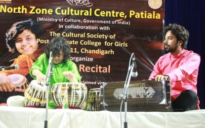North Zone Cultural Centre, Patiala(Ministry of Culture, Government of India) in collaboration with The Cultural Society of Post Graduate College for girls, Sector 11, Chandigarh organised Tabla Recital by Internationally acclaimed virtuoso Rimpa Siva (The Princess of Tabla, Farrukhabad Gharana) today i.e. on April 2, 2018 at auditorium of Post Graduate College For Girls Sector 11, Chandigarh. Some Glimpses are as under: