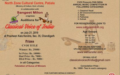 Auditions for Classical Voice of India at Chandigarh.