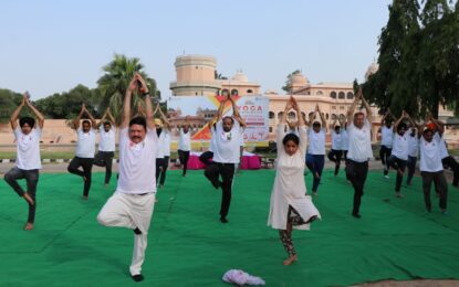 Celebration of International Day of Yoga on today June 21, 2021 at Sheesh Mahal, Patiala