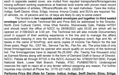 Tender for Providing Taxis
